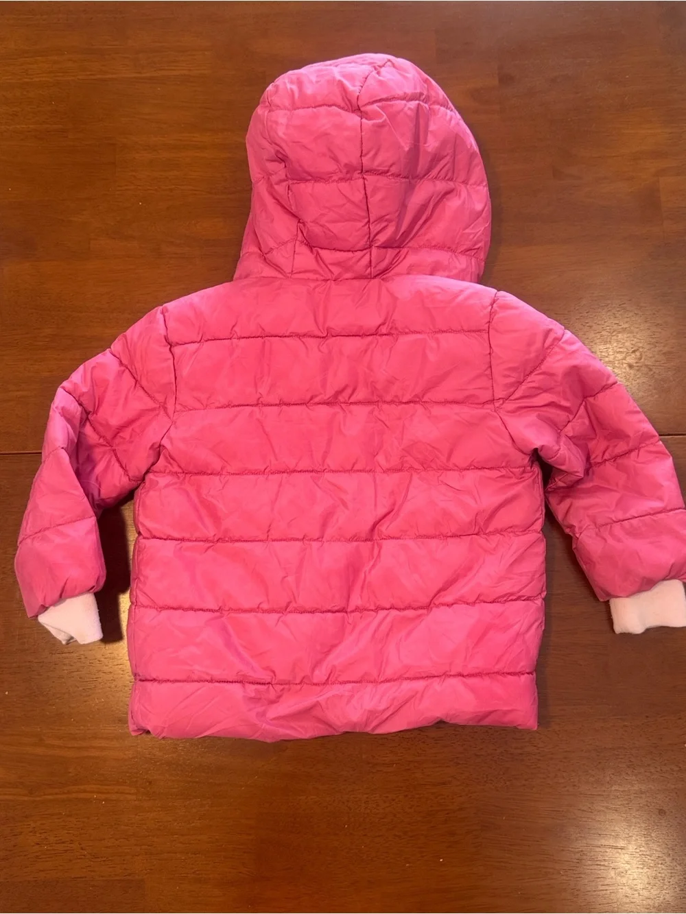 Pink Hooded Puffer Jacket with Sherpa Lining Size 3T